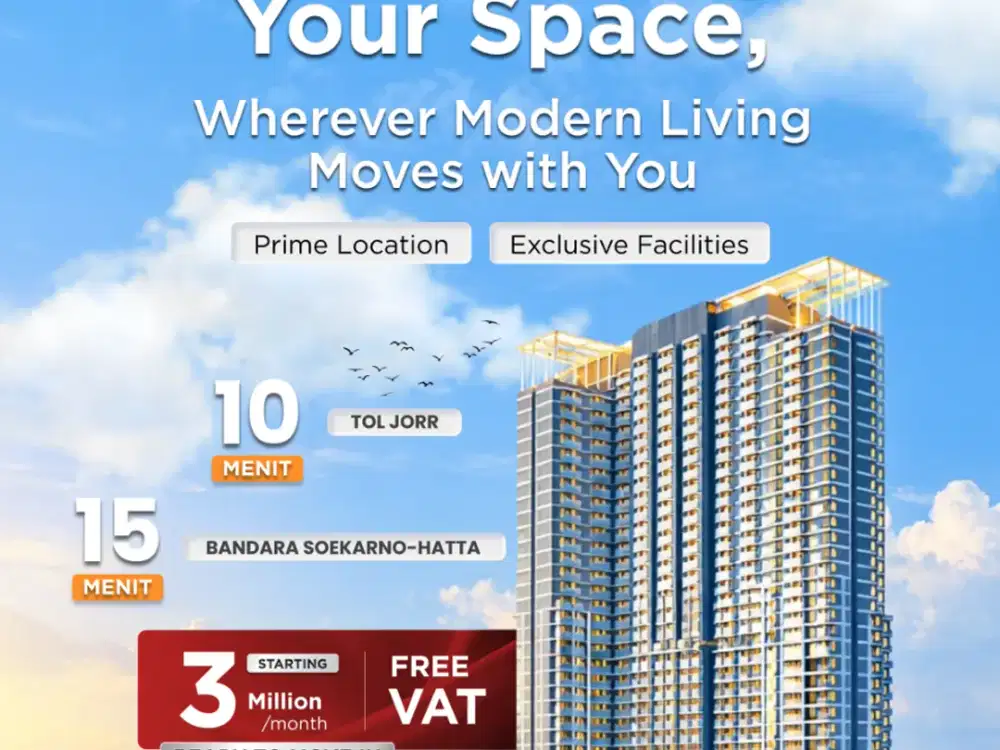 Apartemen The Crest West Vista 1Br Full Furnished Jakarta