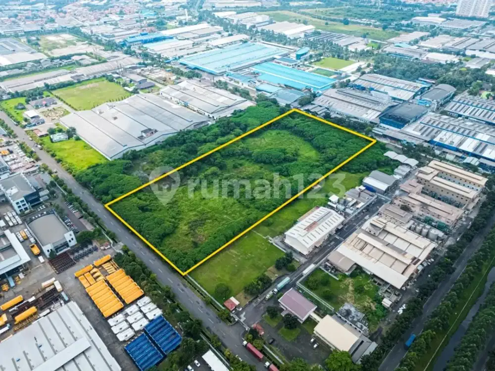 Tanah langkah di daerah industri jababeka, luas 3 hektar cocok untuk membangun pabrik