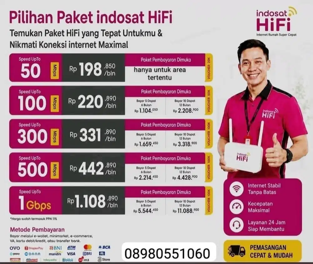 PEMASANGAN WIFI INDOSAT HIFI