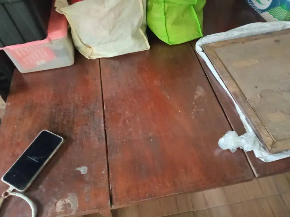 Meja makan kayu jati 4 kursi vintage 1,5 jutaan