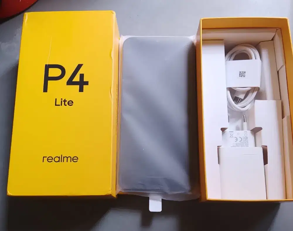 Realme P4 lite abu abu. Ram 128 gb