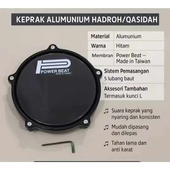 Power Beat Tam/Keprak Practice Pad Drum Original Free Kunci L!