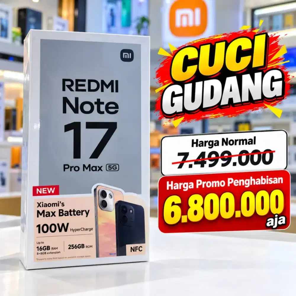 Xiaomi Redmi Note 17 Pro Max 5G 8/256 Segelbox ori pabrikan