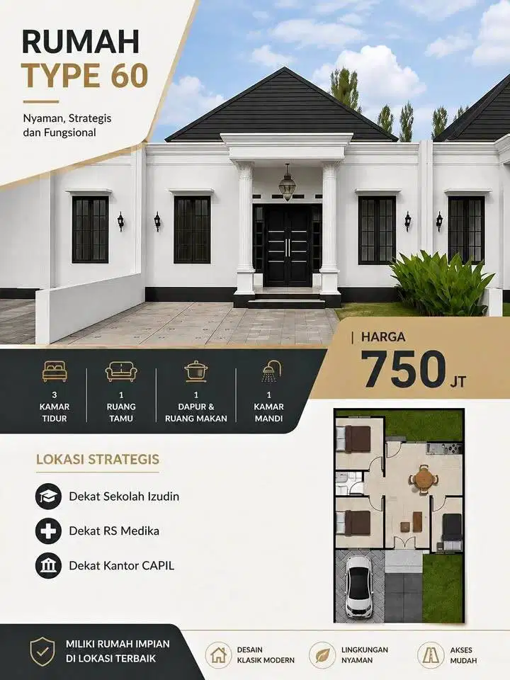 dijual rumah area Demang 3 menit Griya Agung