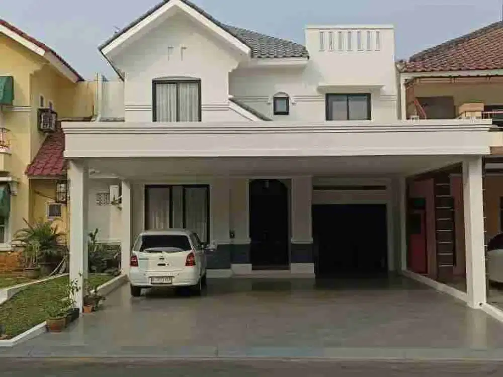 Rumah Dijual di Kota Wisata Cibubur 2 lantai bagus siap huni, dalam cluster depan