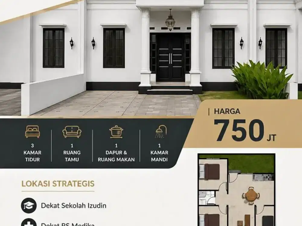 dijual rumah area Demang 3 menit Griya Agung