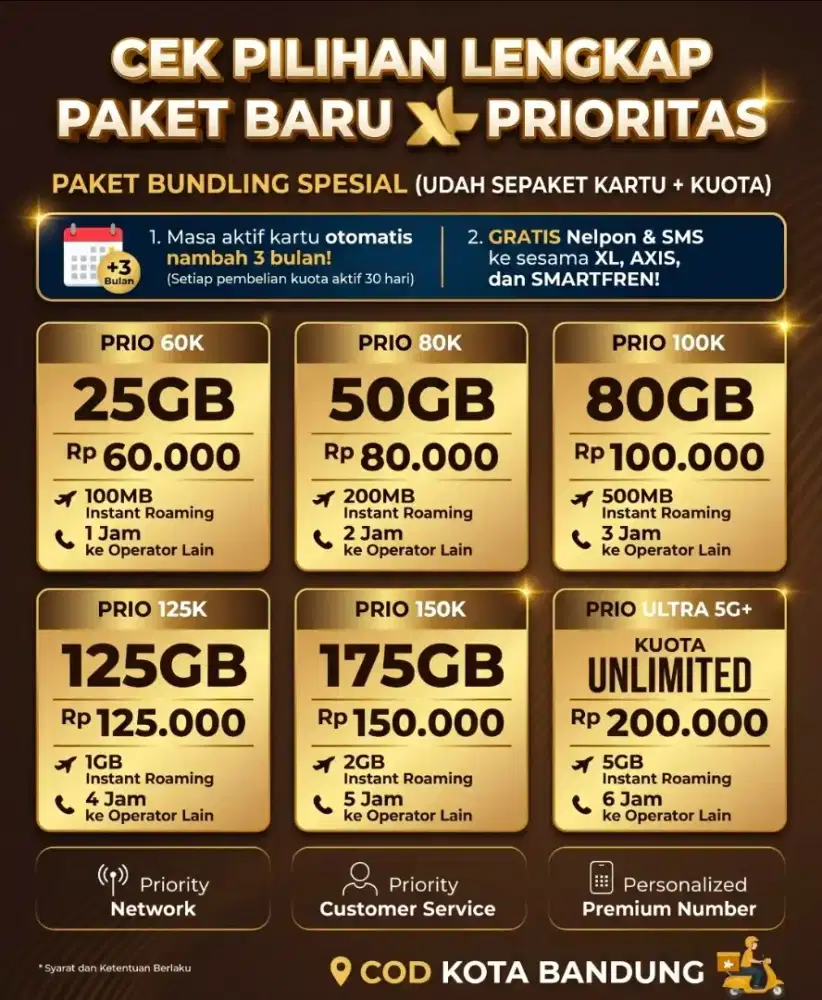 Exclusive kartu kuota XL Prioritas (Prabayar)!