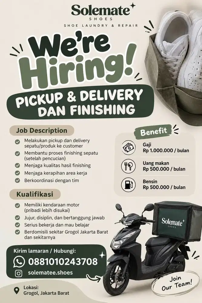 dicari staff shoecare