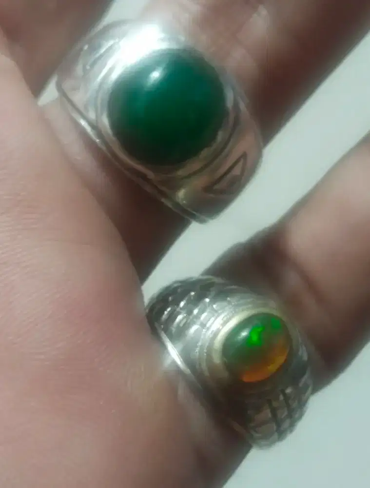 Bacan Doko Ring perak bonus Kalimaya Africa mini jaring