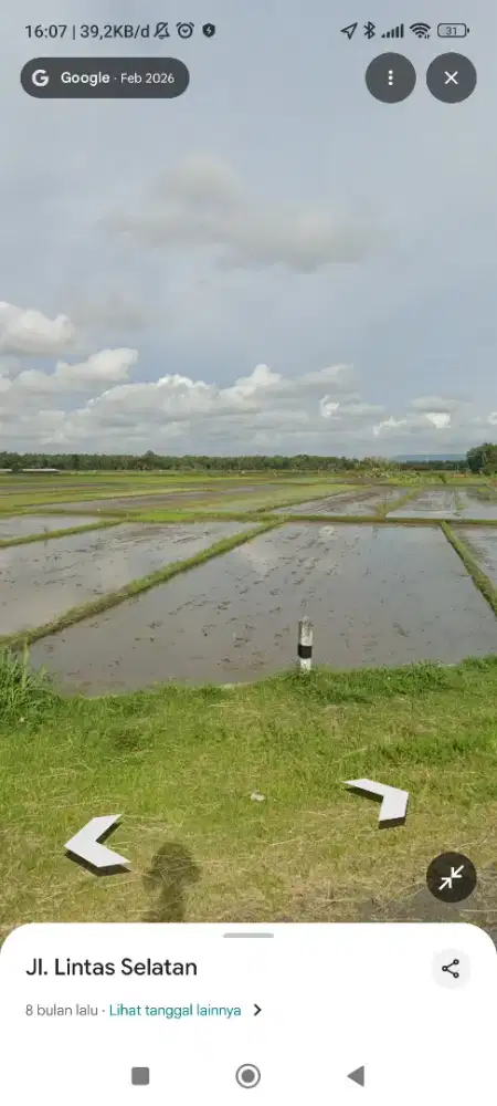 Jual sawah luas 745m².