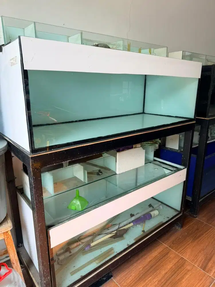 Aquarium 1 set dan rak murah