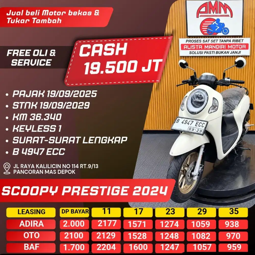 SCOOPY PRESTIGE 2024 CASH / KREDIT ALISTA