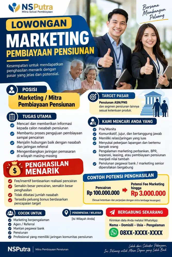 Mitra Marketing Pembiayaan Pensiunan – Area Jawa Barat