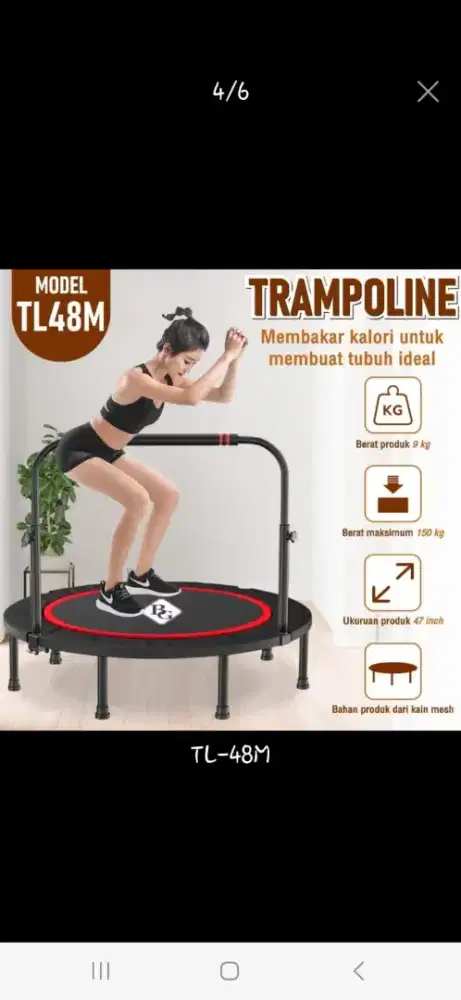 Juak bundling, sepeda statis, pull up, trampoline