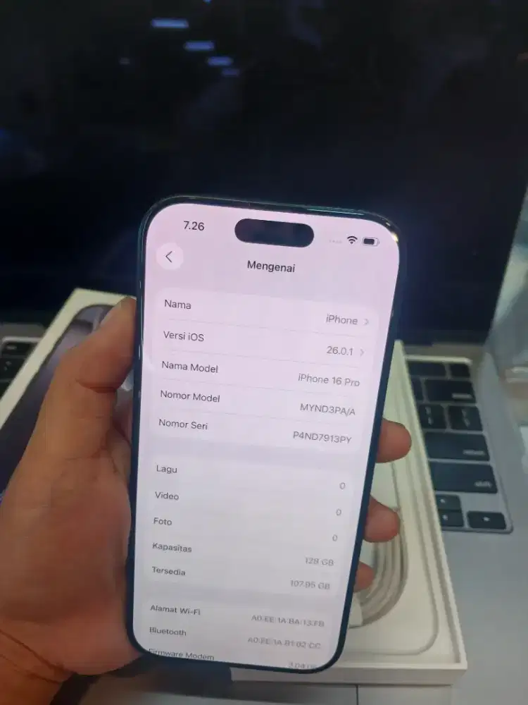iPhone 16 Pro 128GB Black Ex ibox bh 89% lengkap