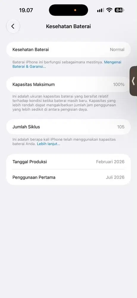 Jual iPhone 17 Pro Max 256 GB BH 100 % CC 105 Garansi Resmi Juli 2027.