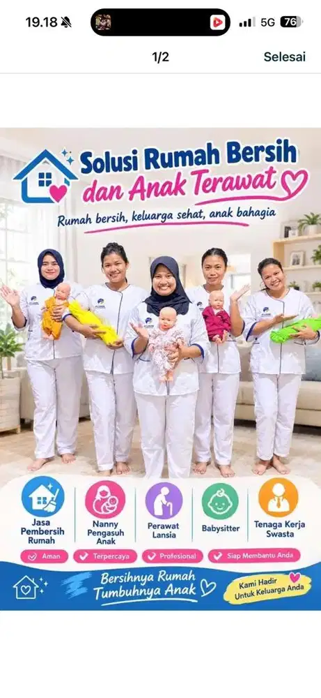 TERSEDIA ART BABBYSITTER NANNY SUS LANSIA