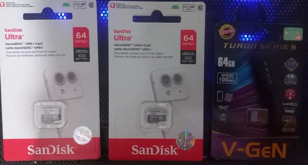 MICROSD SANDISK 64GB (2 Unit) VGEN 64GB (1 Unit)