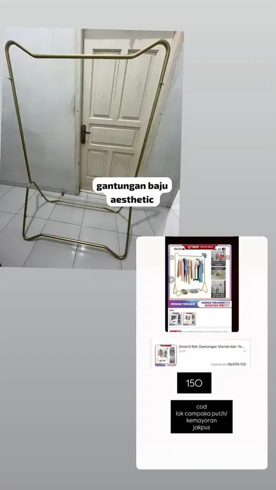 jual rak baju aesthetic