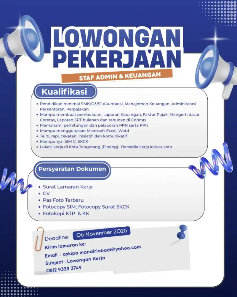 Admin & Keuangan