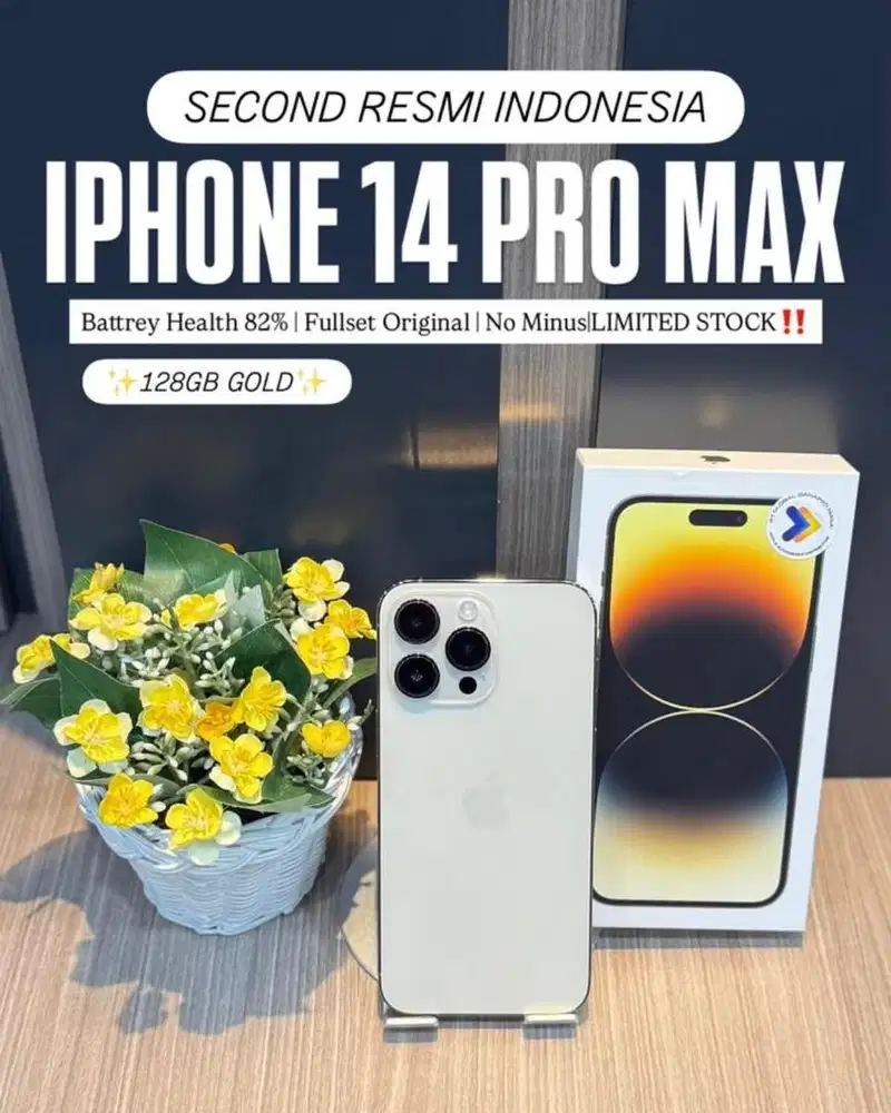 IP 14 PROMAX GOLD 128GB EX RESMI