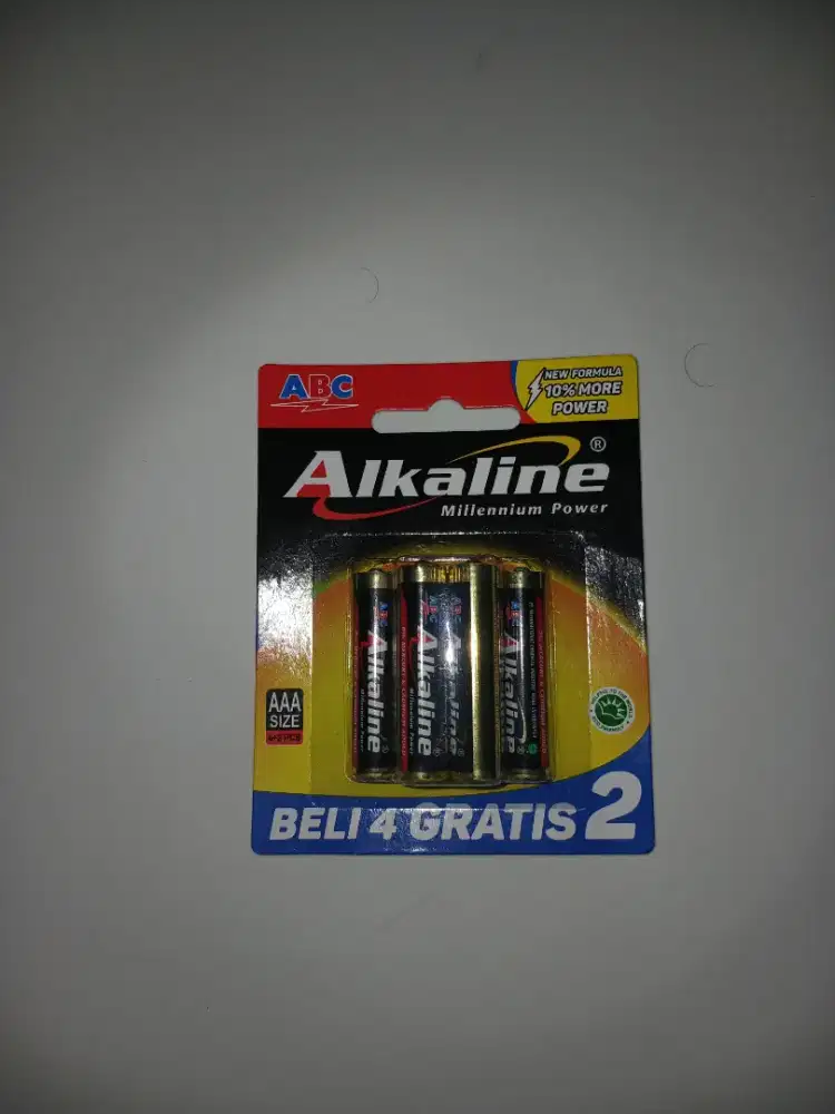 Baterai ABC Alkaline AAA Isi 4+2 Segel Baru Original