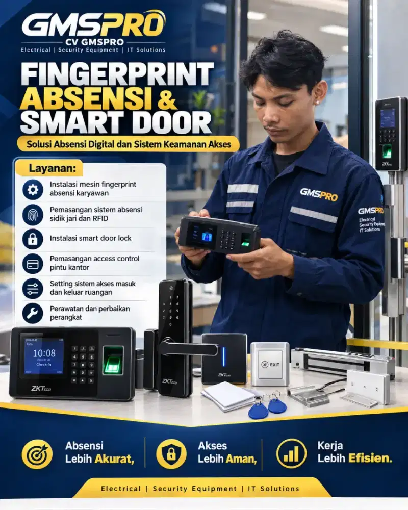 Jasa Pasang Fingerprint Absensi & Smart Door Access Control