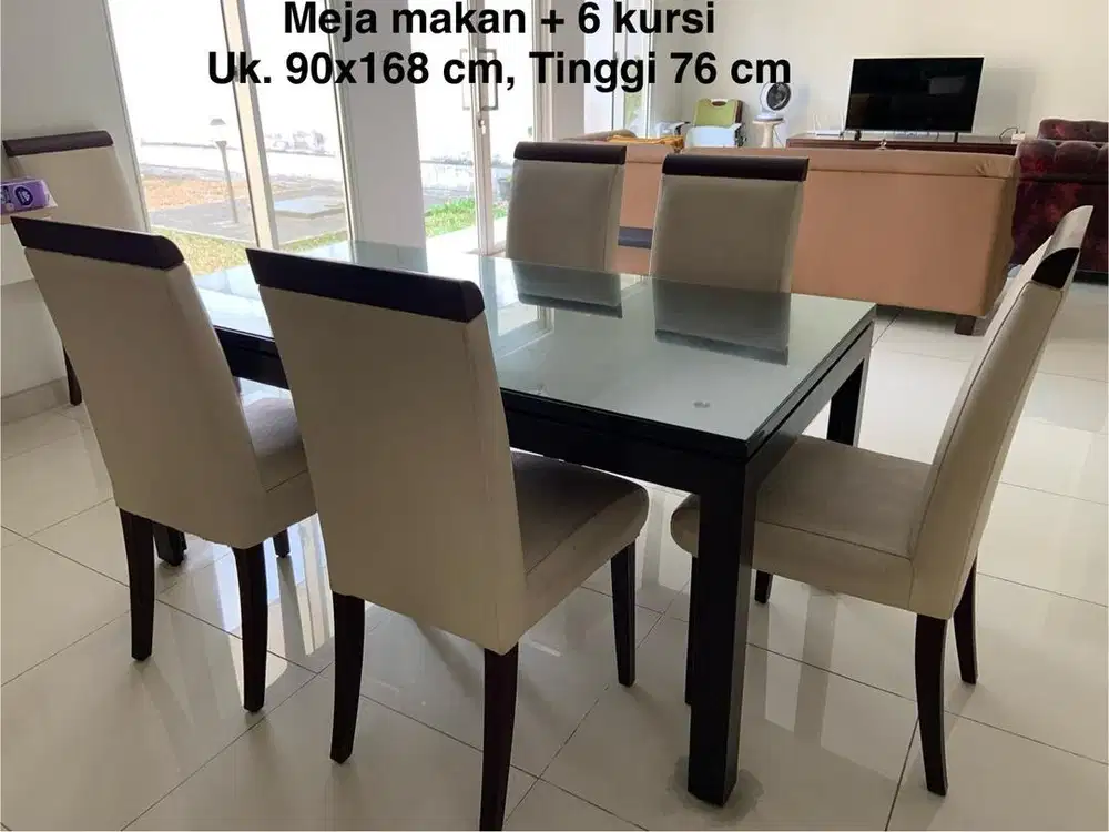 Meja makan+6 set kursi