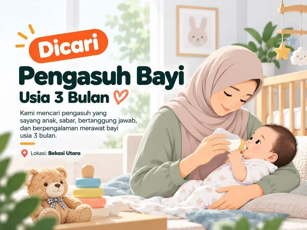 Pengasuh Bayi Usia 3 Bulan – Bekasi Utara