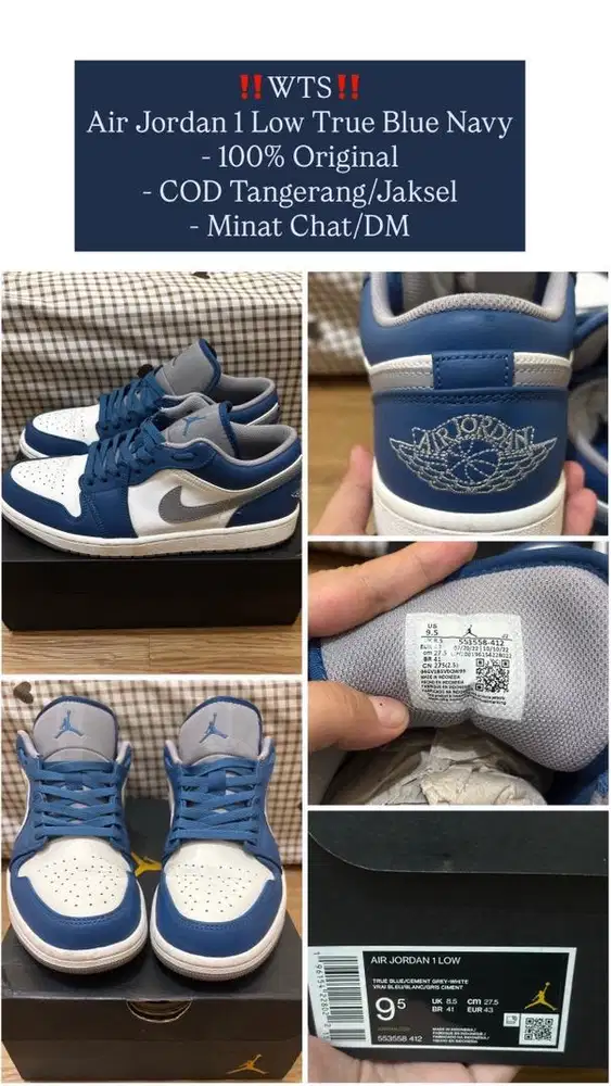 Air Jordan 1 Low True Blue Navy
