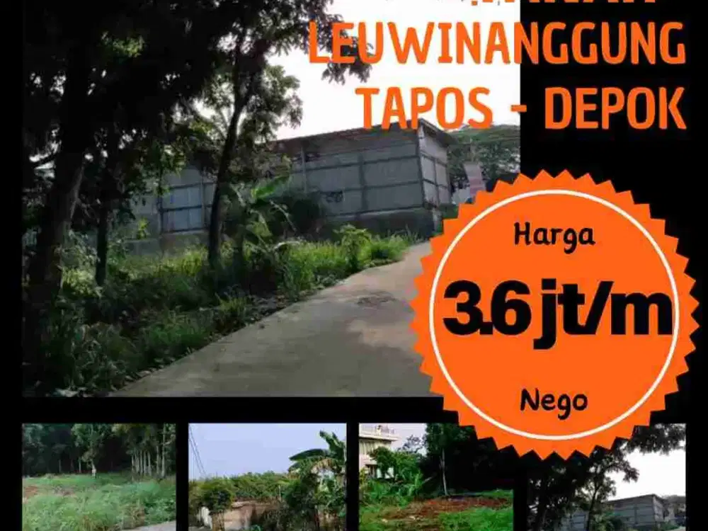 DIJUAL TANAH DEKAT MASJID AT THOHIR TAPOS DEPOK 3JUTAAN
