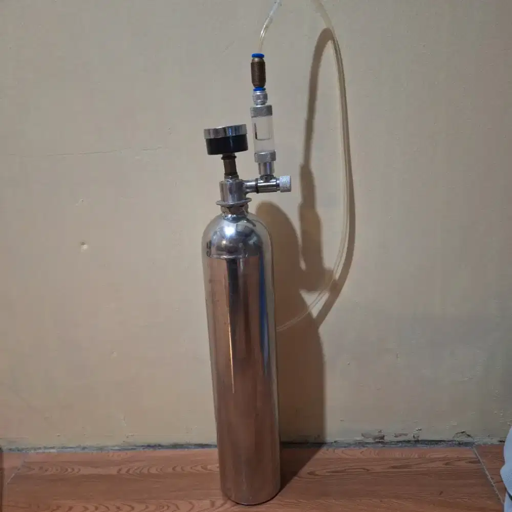 Tabung Co2 Stainless steel 304, bubble counter, kran