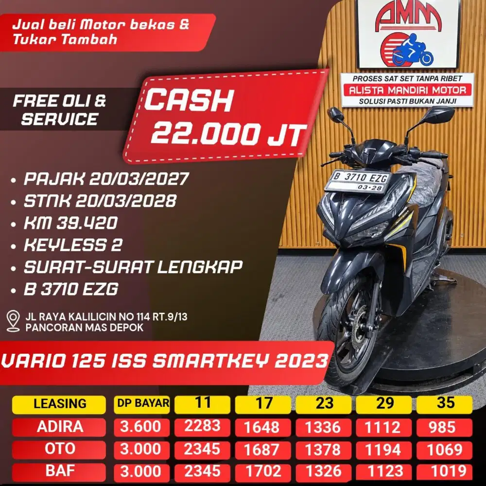 VARIO 125 SMARTKEY 2023 BISA KREDIT/TUKAR TAMBAH/PAKAI CC/PAYLATER