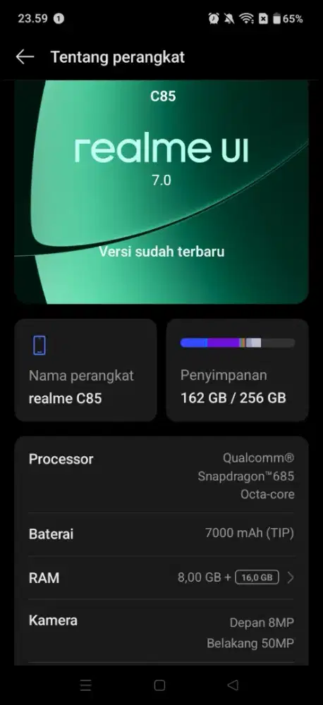 Realme C85 4G 8+16 [256] Warna Hitam