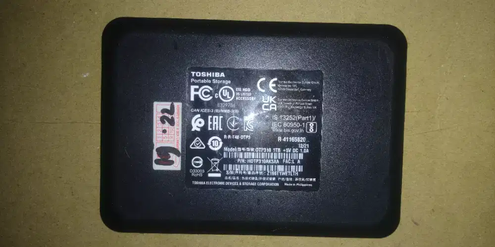 HDD Eksternal Toshiba 1TB Original