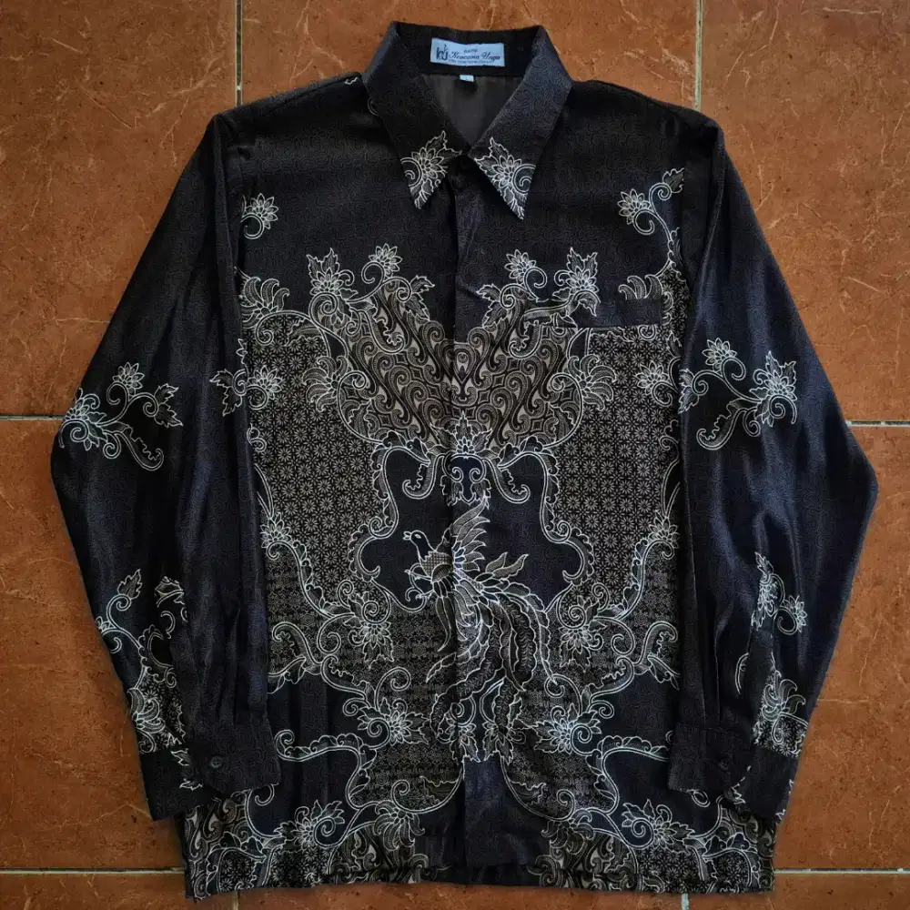 Kemeja Batik Kencana Lengan Panjang Sutra Original Baju Tangan Pendek