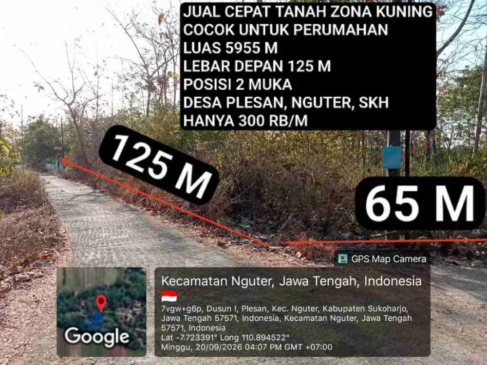 Tanah depan lapangan nguter sukoharjo