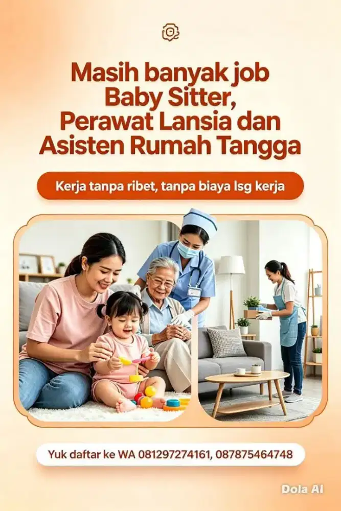 Banyak Job Baby Sitter ART & Perawat Lansia Terpercaya Terakreditasi