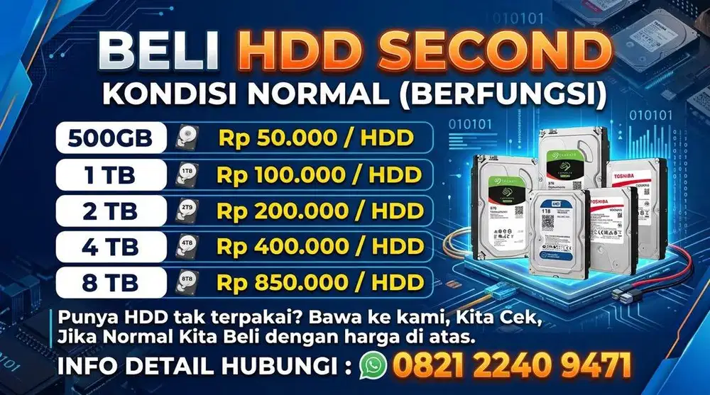DiCari HDD tak terpakai