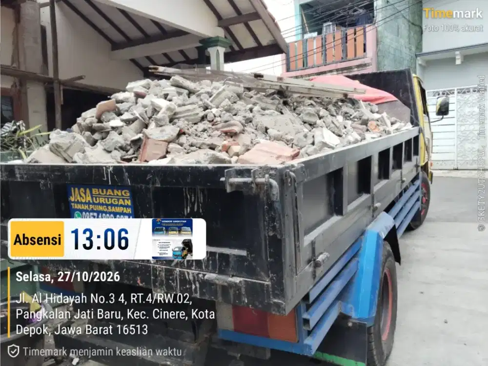 Buang puing dan angkutan sampah proyek