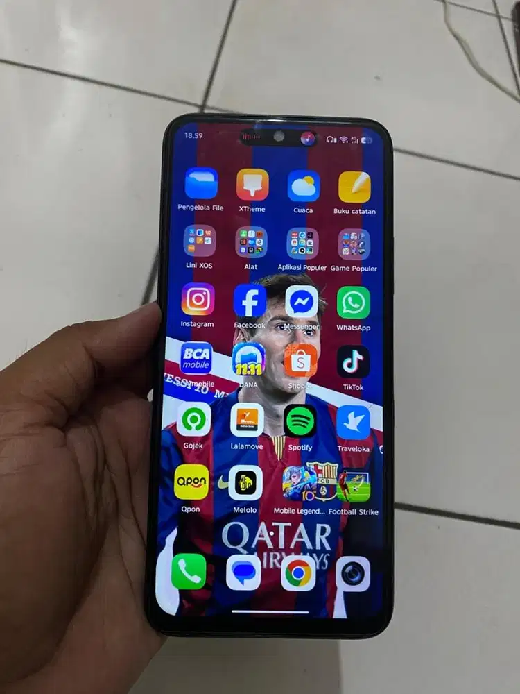 hp infinix hot 60i 6/128 lcd ori batere awet nfc on fp & fu aman