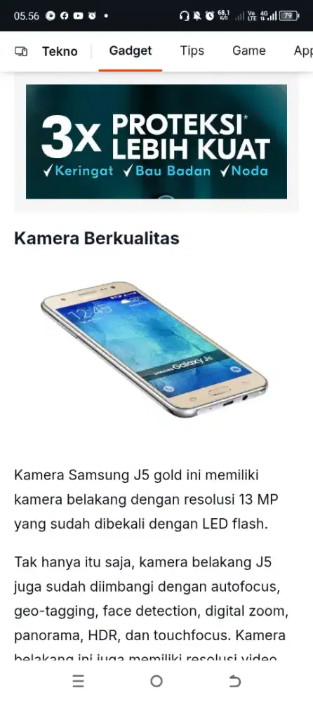 Dijual hp Samsung j5 gold