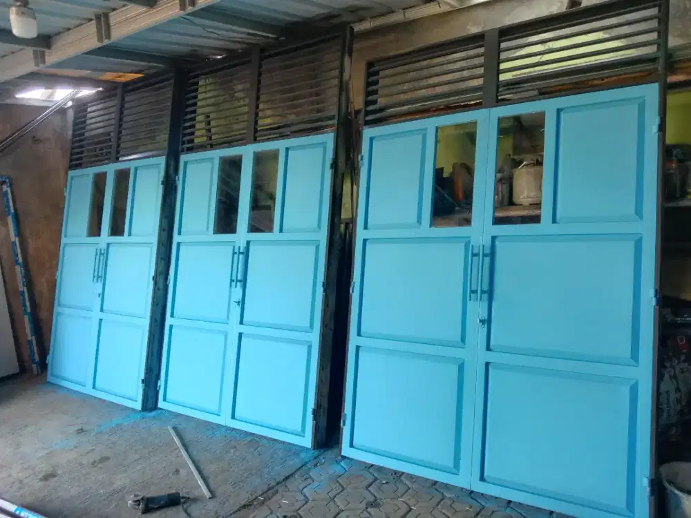 Pintu besi, kayu, alumunium