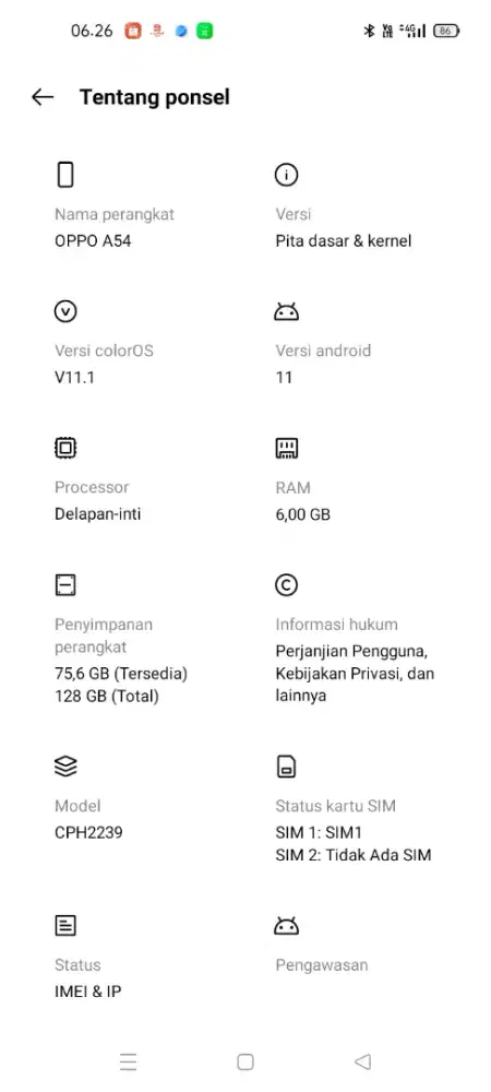 D jual cepat Bu Oppo a54 normal