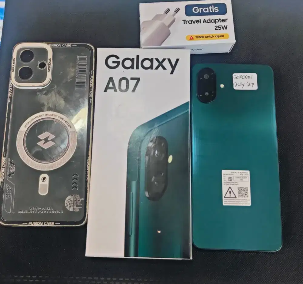 Hp Sammsung A07 garansi 31 july 2027 mulus lengkap