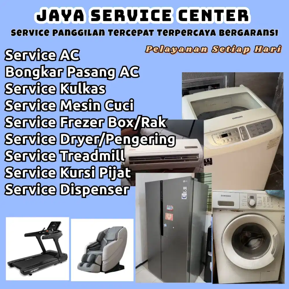 Service Kulkas Mesin Cuci Bongkar Pasang Servis AC Treadmill Dispenser