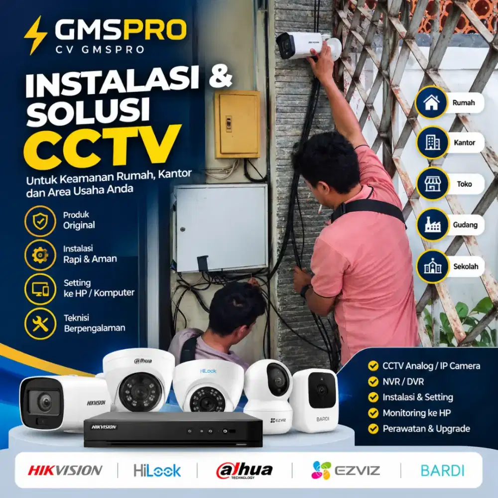 Jasa Pasang & Service CCTV, Smart Door, Fingerprint, Jaringan&Mikrotik