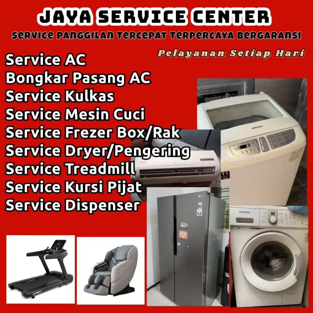 Servis AC Kulkas Frezer Bongkar Pasang AC Treadmill Dispenser Dryer