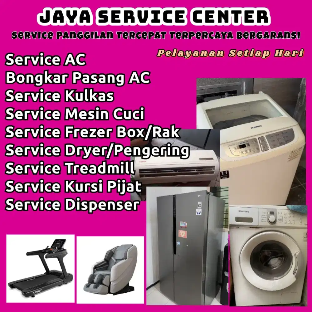 Service Kulkas Frezer Bongkar Pasang AC Servis AC Treadmill Mesin Cuci