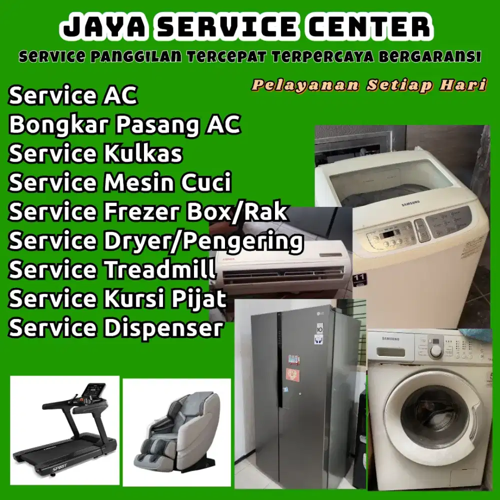 Service Mesin Cuci Kulkas Frezer Bongkar Pasang AC Dispenser Treadmill